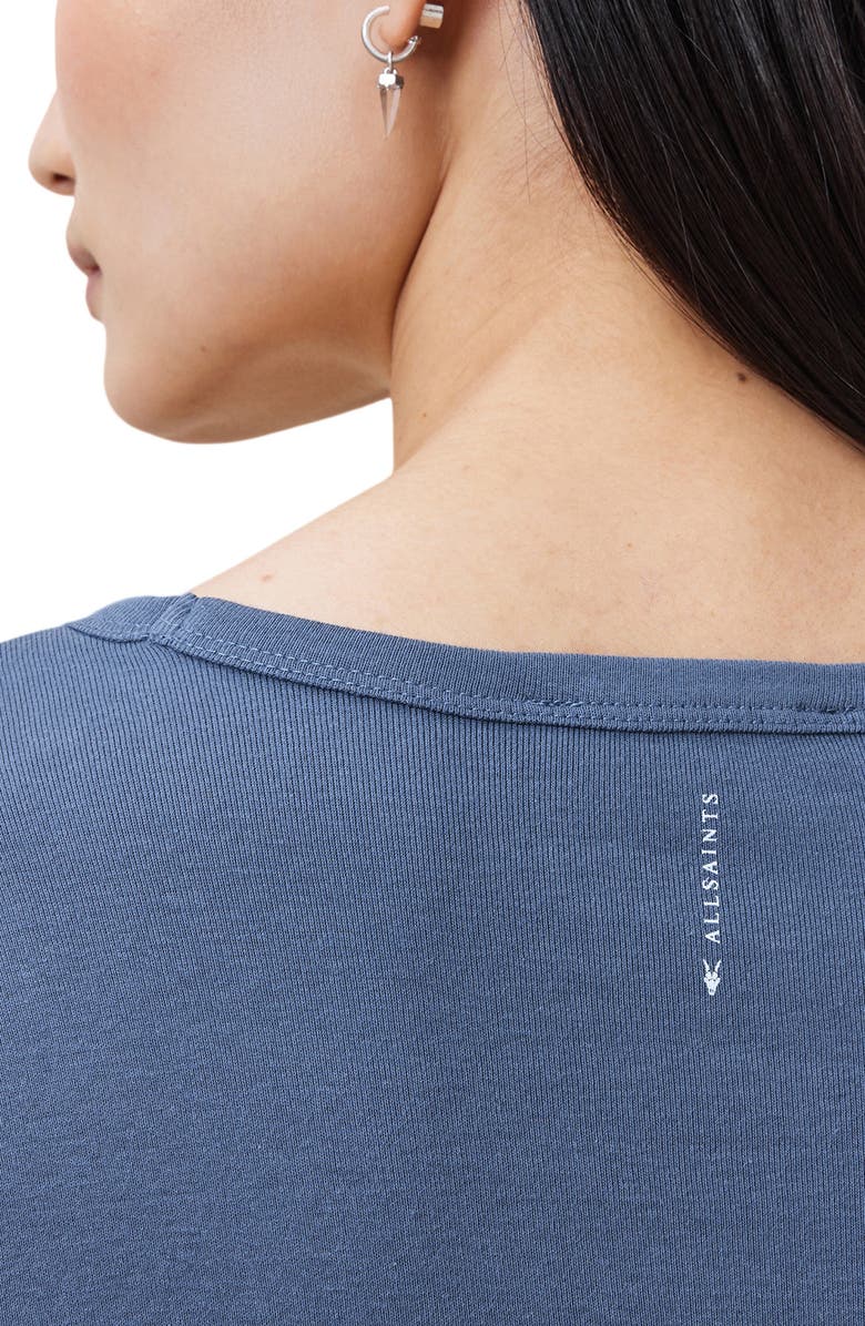 AllSaints Stevie Long Sleeve Organic Cotton T-Shirt, Alternate, color, Light Denim Blue