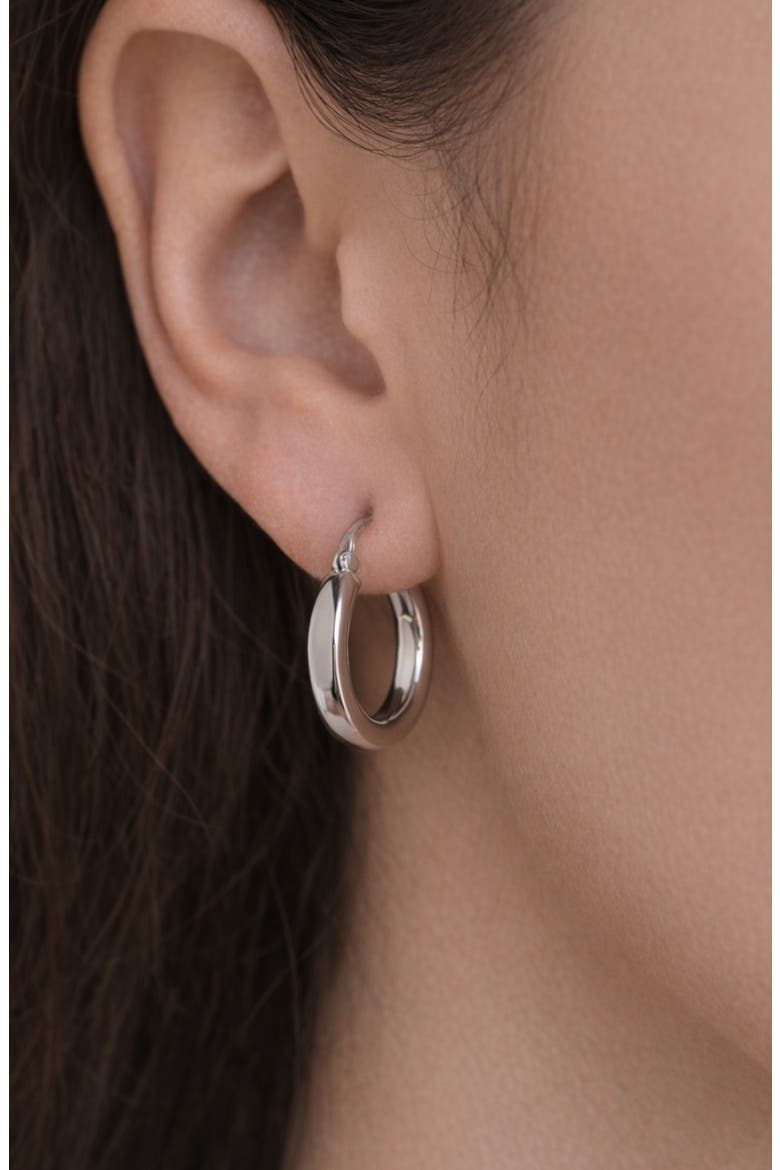 Small Sterling Silver Hoop Earrings, Alternate, color, SILVER