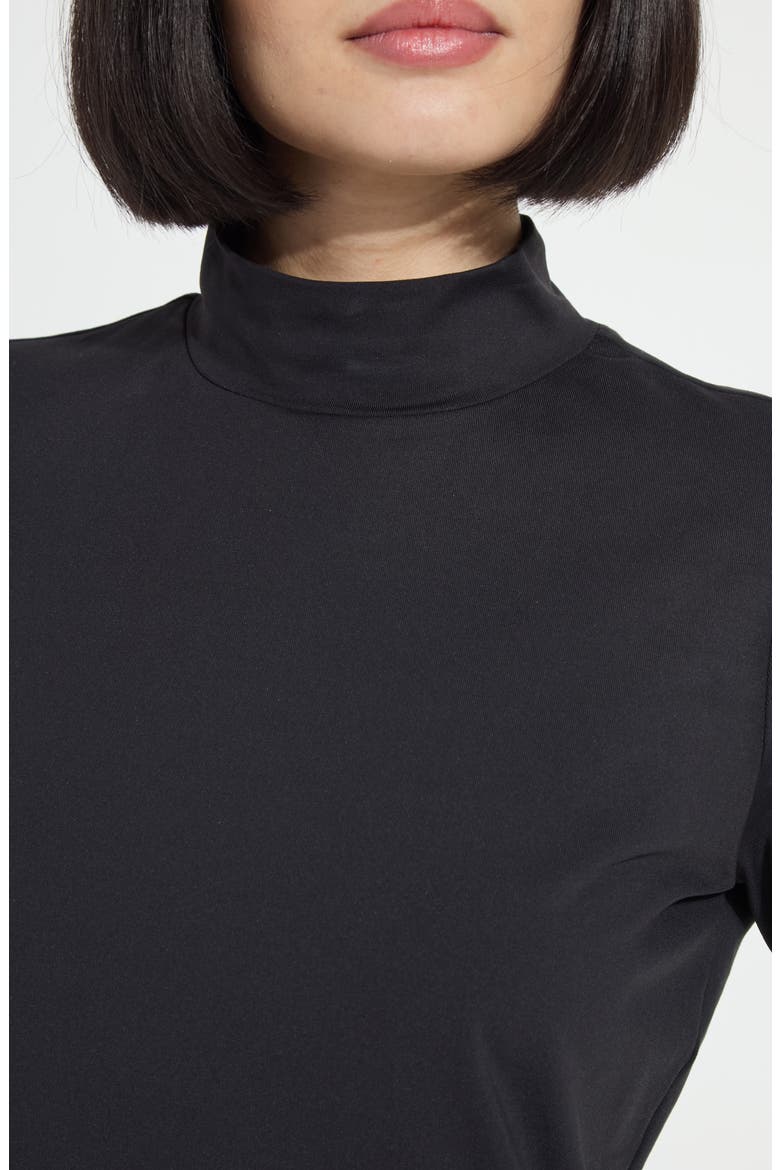 Clara Mock Neck Top, Alternate, color, BLACK