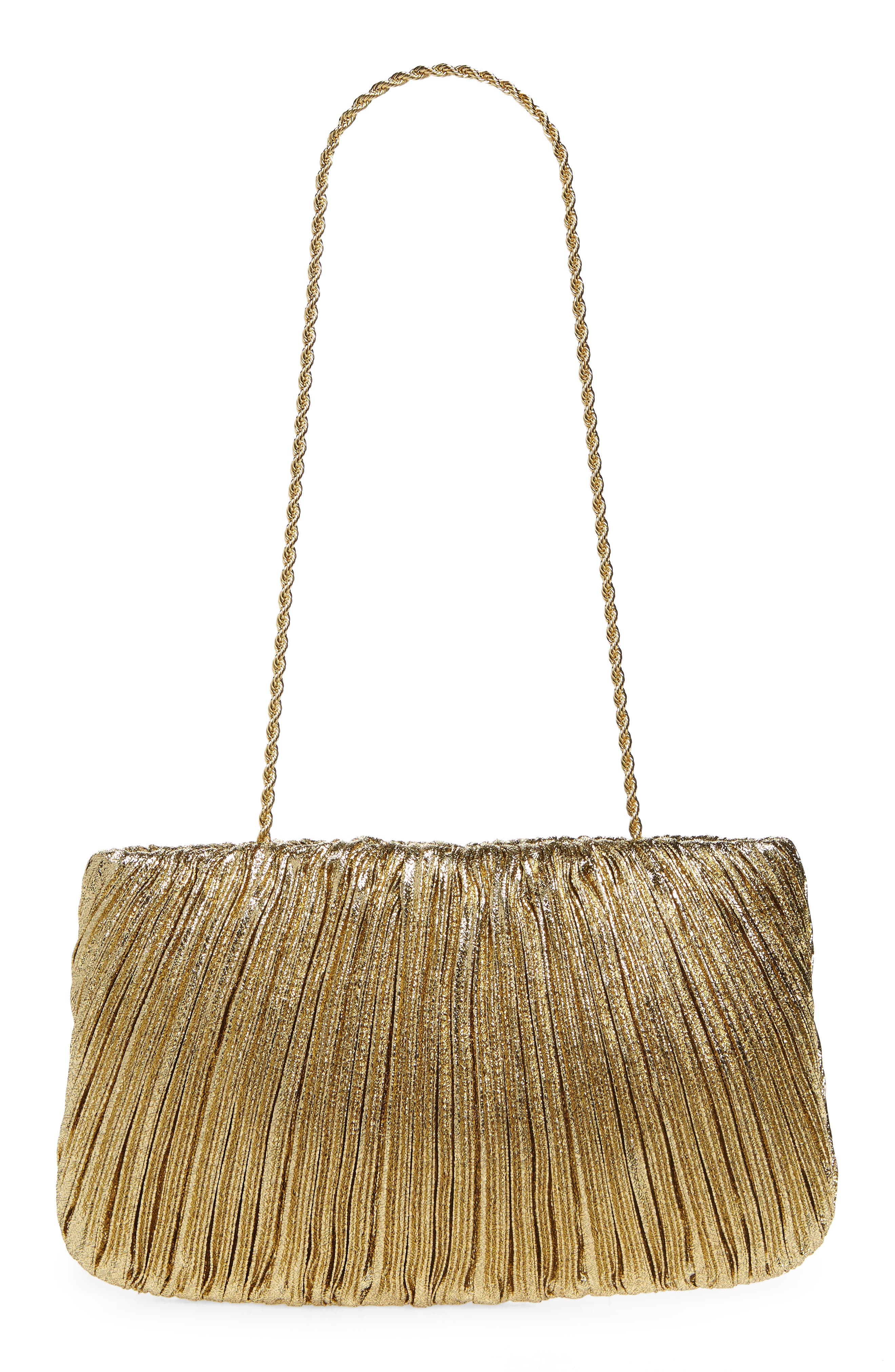 Brit Pleated Clutch, Alternate, color, ORO