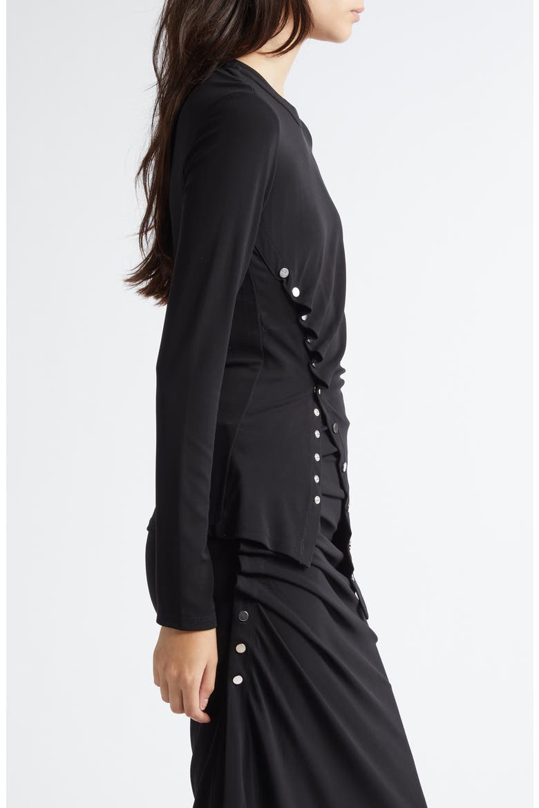 Drapé Pression Long Sleeve Top, Alternate, color, BLACK