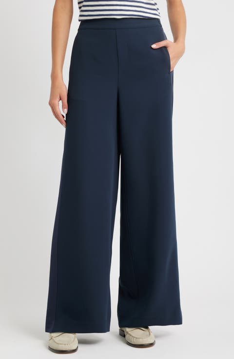 Melanie Crepe Wide Leg Pants
