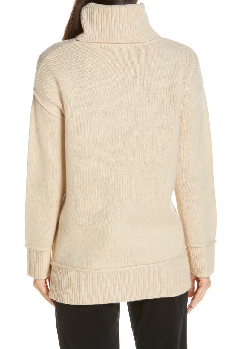 Women's Elevate Wool Blend Turtleneck Sweater, Alternate, color, FLINT WHITE