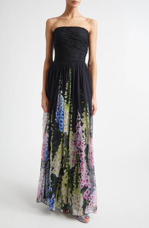 Degradé Foxglove Silk Chiffon Gown