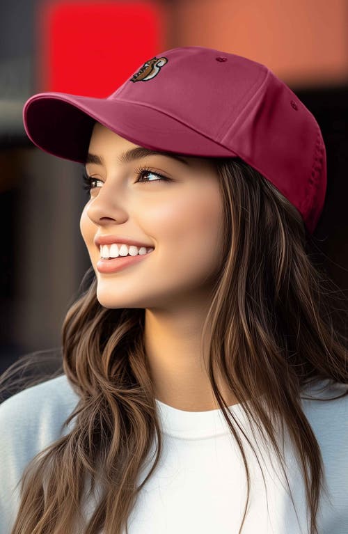 Shop Dalix Squirrel Embroidered Outdoor Cap In Maroon