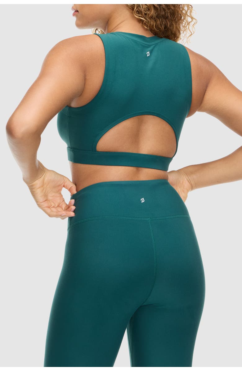 Peloton Cadent Super Crop Cutout Tank, Alternate, color, Deep Forest