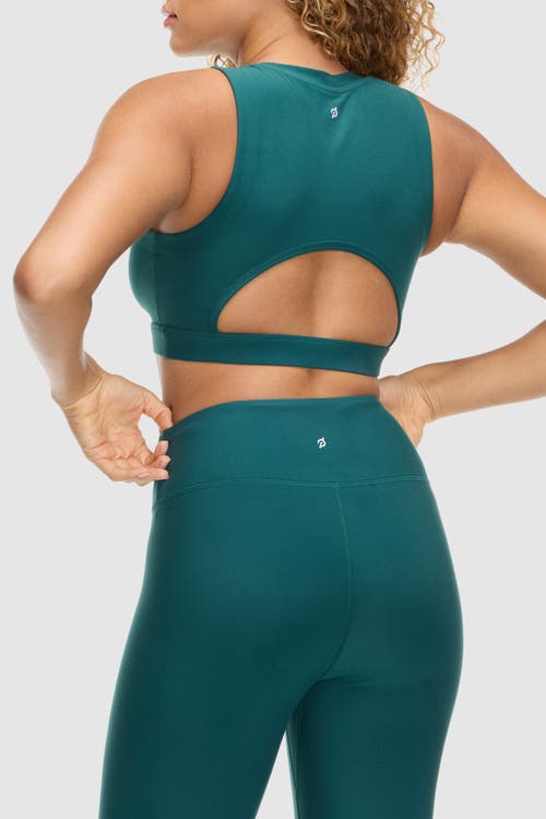 Peloton Cadent Super Crop Cutout Tank In Green