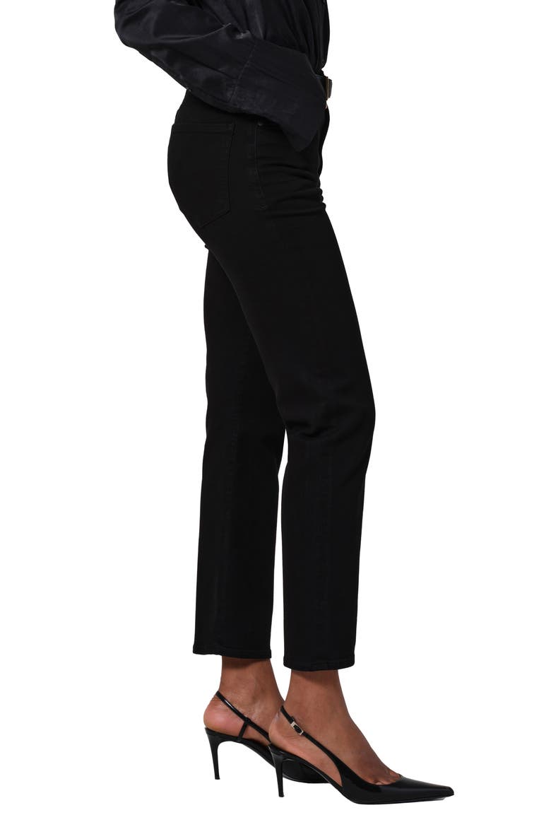 Caia High Waist Ankle Straight Leg Jeans, Alternate, color, PLUSH BLACK (BLACK)