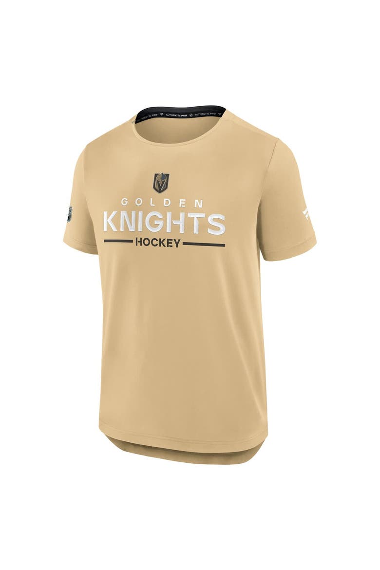 Men's Fanatics Gold Vegas Golden Knights Authentic Pro Rink Tech T-Shirt, Alternate, color, Gold