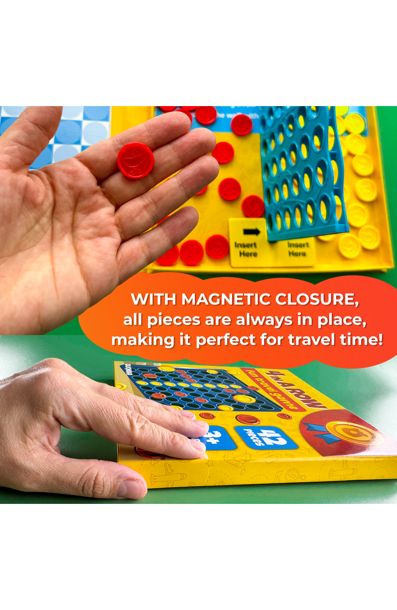 Quokka Magnetic Travel Games Collection for Kids, Alternate, color, 4 In A Row