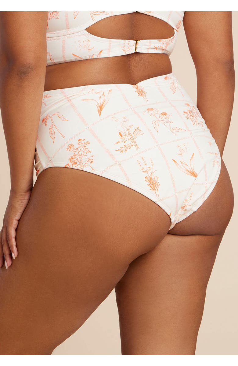ELOQUII Ruched Highwaist Bikini Bottom, Alternate, color, Frames Of Petals