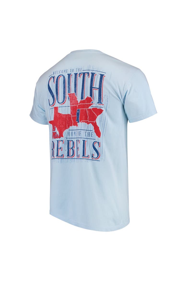 Men's Light Blue Ole Miss Rebels Welcome to the South Comfort Colors T-Shirt, Alternate, color, Light Blue