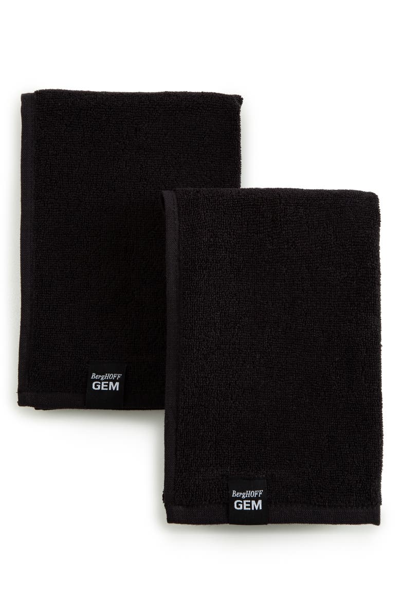 BergHOFF 2-Pack Gem Kitchen Towel, Alternate, color, Black