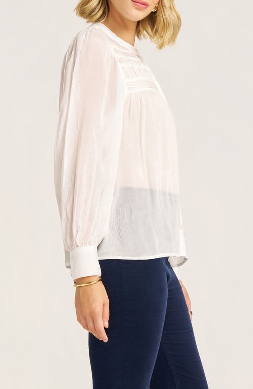 Matty M . Andie Pleated Yoke Button-up Shirt In White