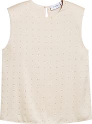 ST. JOHN Crystal Embellished Sleeveless Top