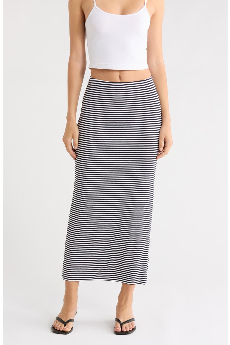 The Foundation Stripe Knit Pencil Skirt, Main, color, NAVY/ WHITE STRIPE