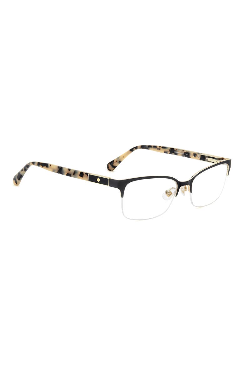 alexanne 51mm rectangular optical glasses, Alternate, color, BLACK HAVANA