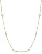 The Lovery Fine Jewelry White Enamel Bead CZ Chain Necklace