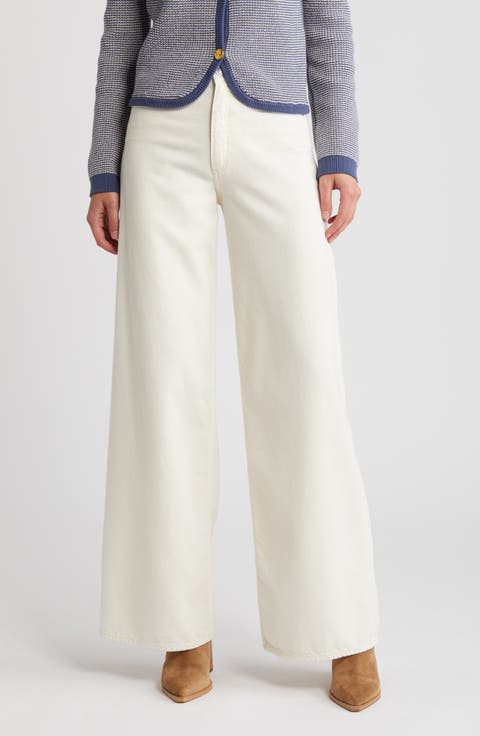 Sofie Featherweight Wide Leg Jeans (Ecru)