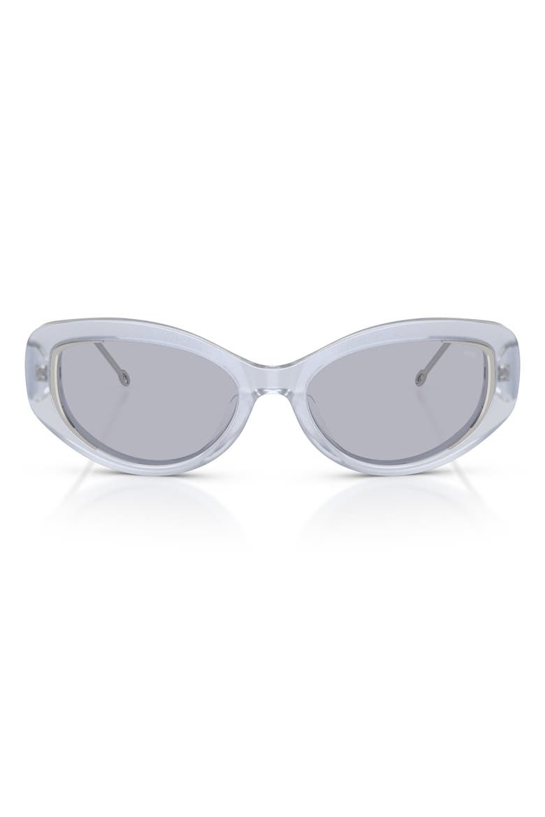 Geck-D 54mm Oval Sunglasses, Main, color, TRANSPARENT IRIDES/ VIOLET