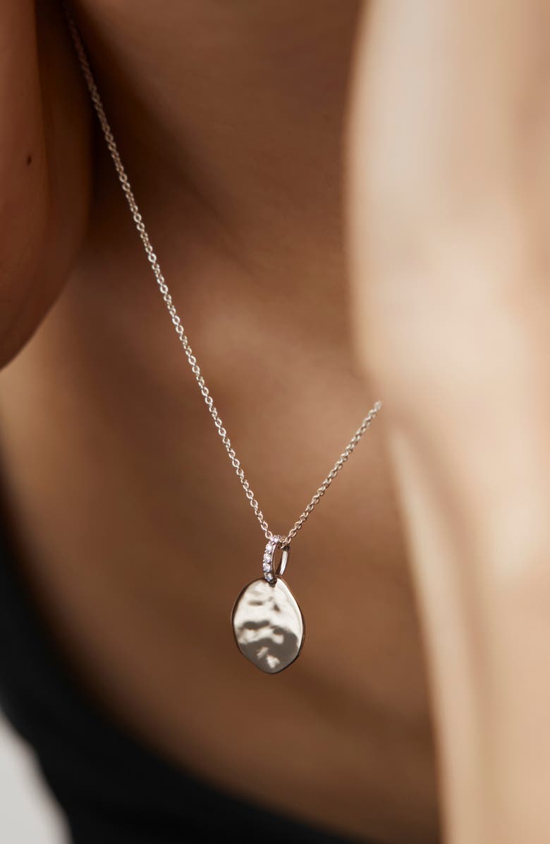 Monica Vinader Siren Diamond Coin Pendant, Alternate, color, Sterling Silver / Diamond