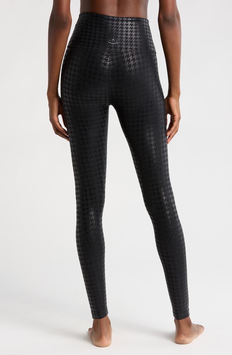 Beyond Yoga Houndstooth High Waist Midi Leggings, Alternate, color, Houndstooth Black
