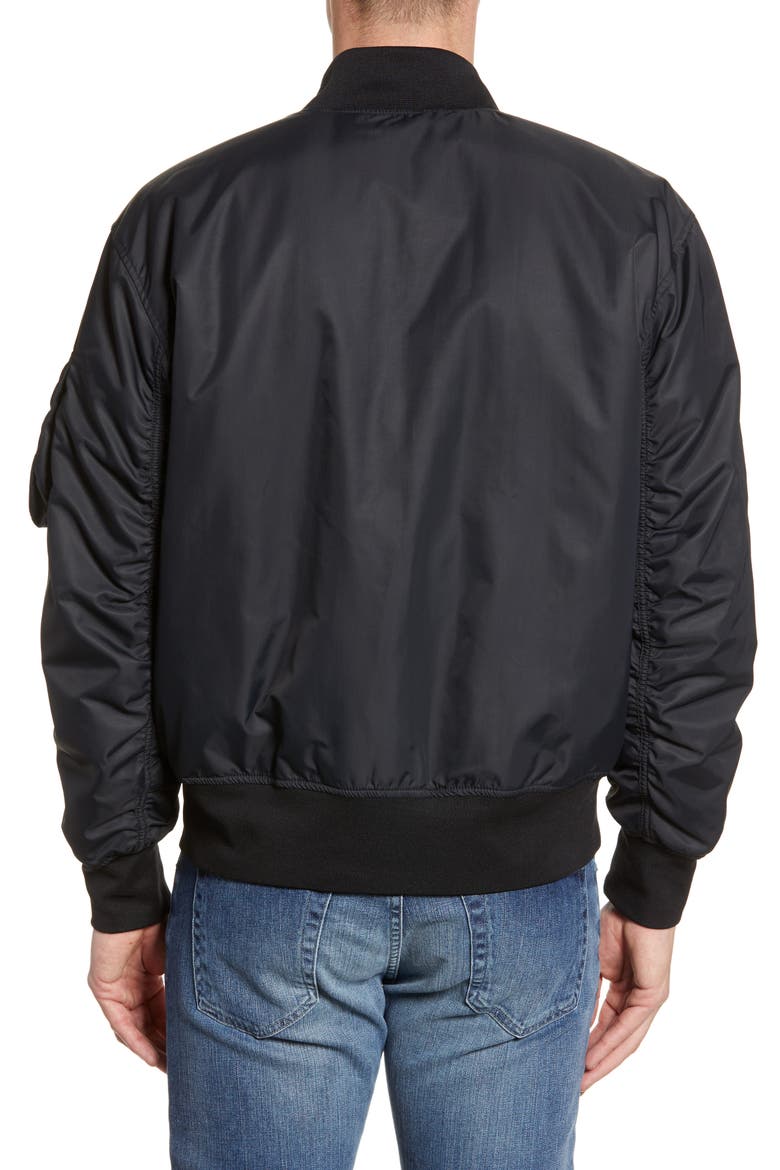 Sportswear Reversible Insulated Bomber Jacket, Alternate, color, BLACK/ BLACK/ WHITE/ WHITE