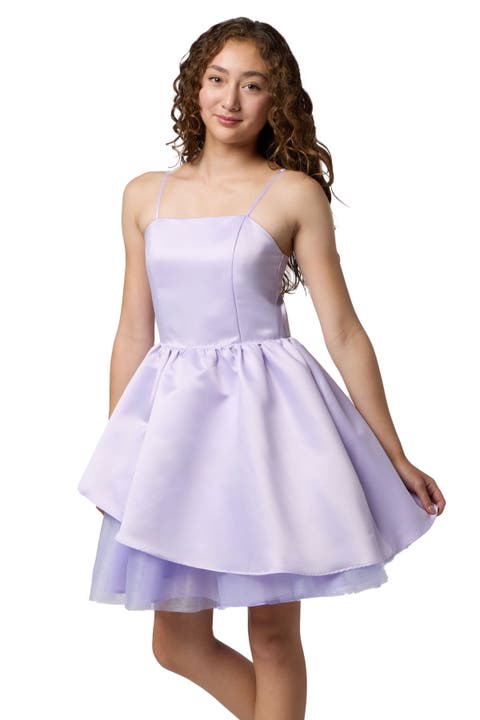 Satin Peek-a-boo Party Dress