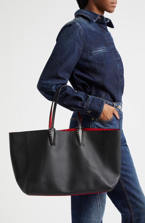 Christian Louboutin Small Cabata Soft Leather Tote In Black/gun Metal