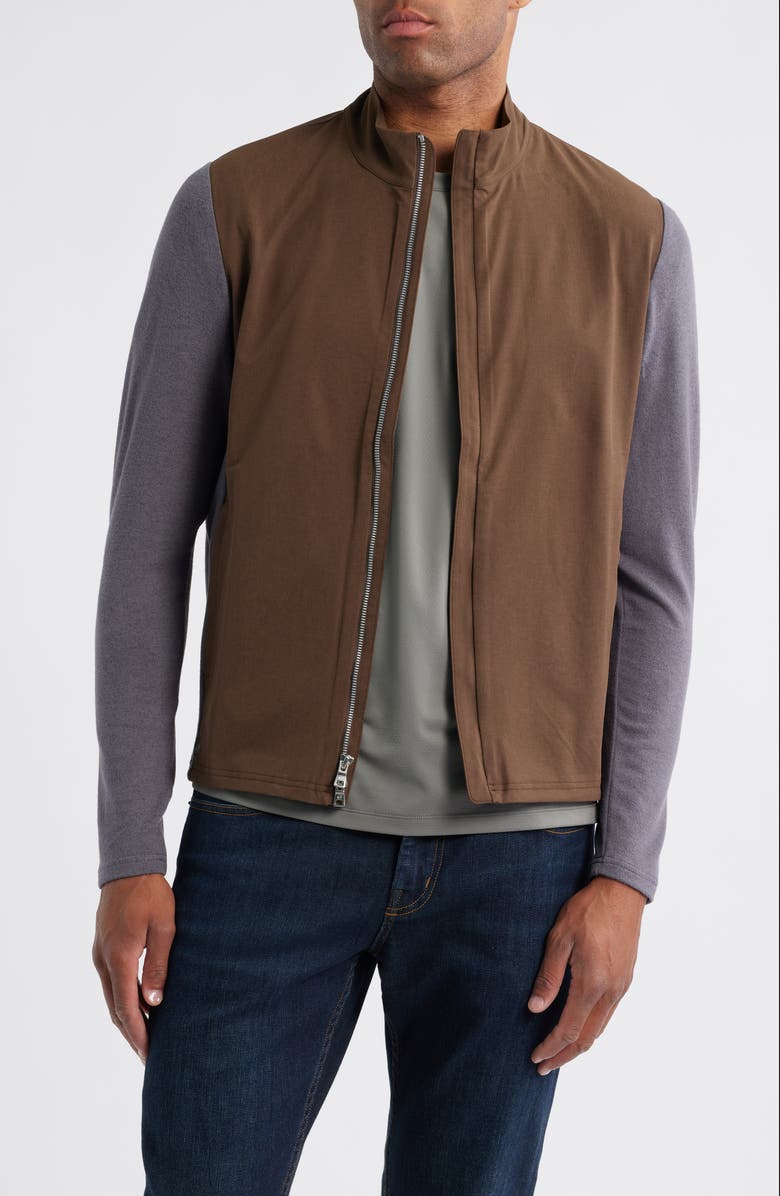 Peter Millar Crown Crafted Solstice Performance Hybrid Zip Jacket, Main, color, Antique Walnut