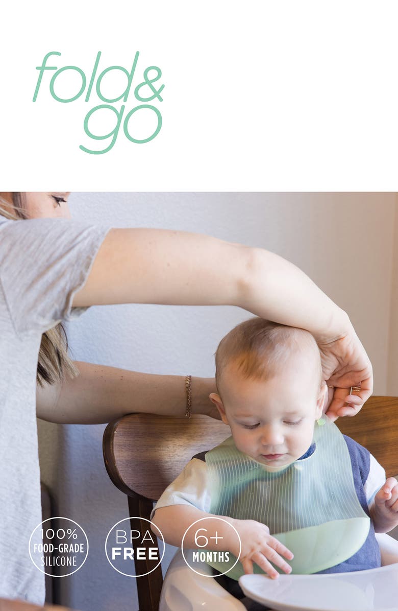 Olababy 2-Pack Silicone Bibs, Alternate, color, Pearl/ Kiwi