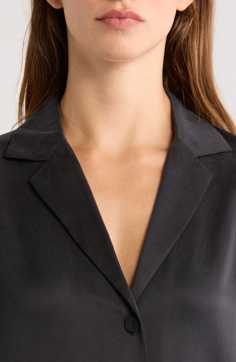 Lunya Washable Silk Pajamas, Alternate, color, Immersed Black