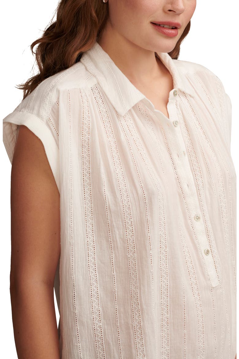 Lace Detail Pullover Top, Alternate, color, BRIGHT WHI