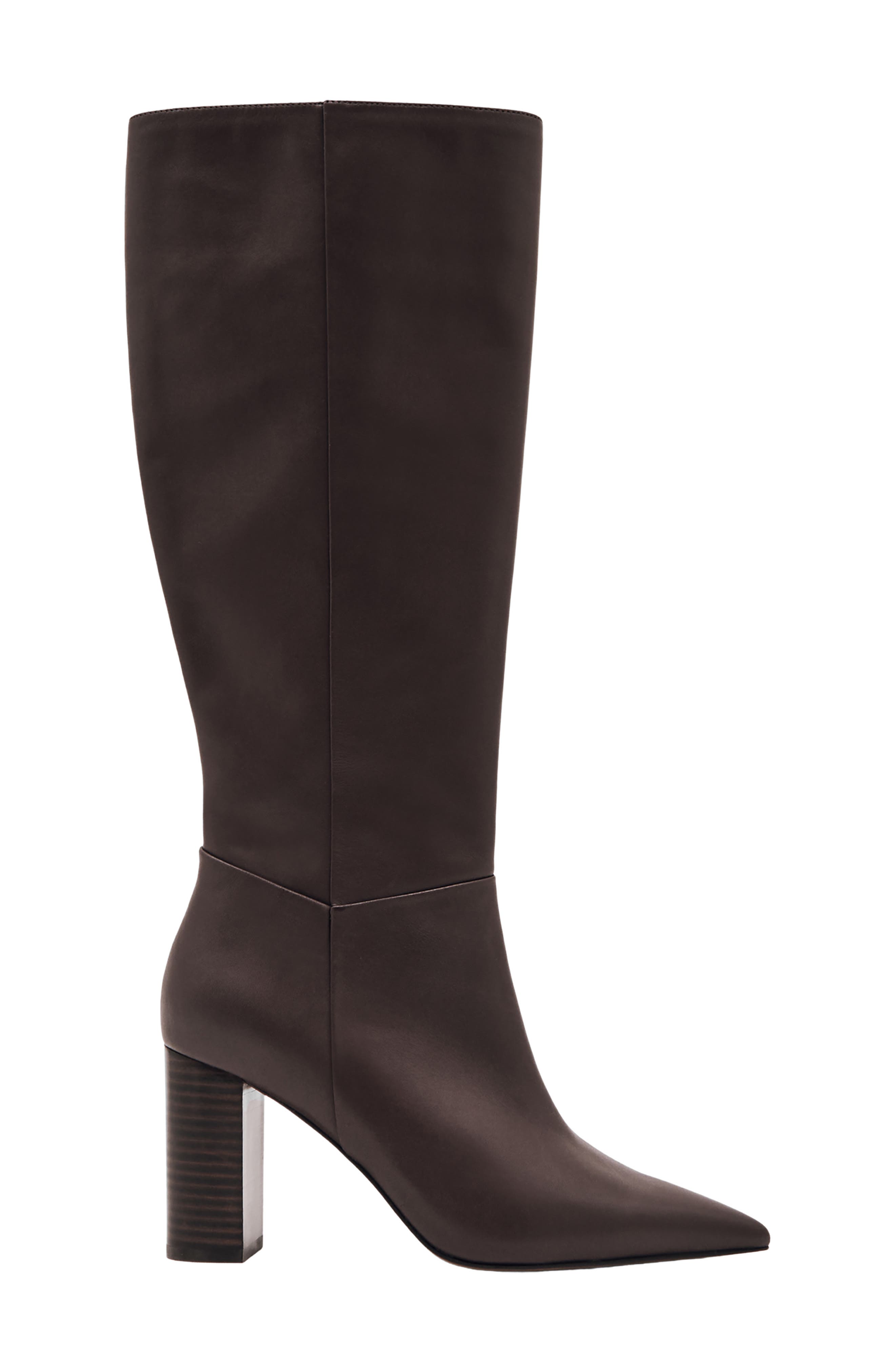 Reiss Bianca Pointed Toe Knee High Boot, Alternate, color, Burgundy