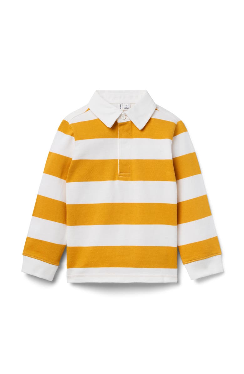 Janie and Jack Striped Rugby Shirt, Main, color, Yellow