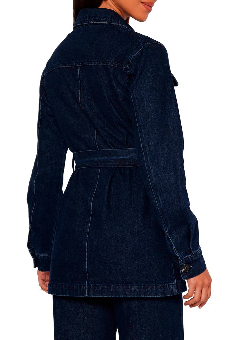 Nadine Tie Waist Denim Jacket, Alternate, color, DENIM