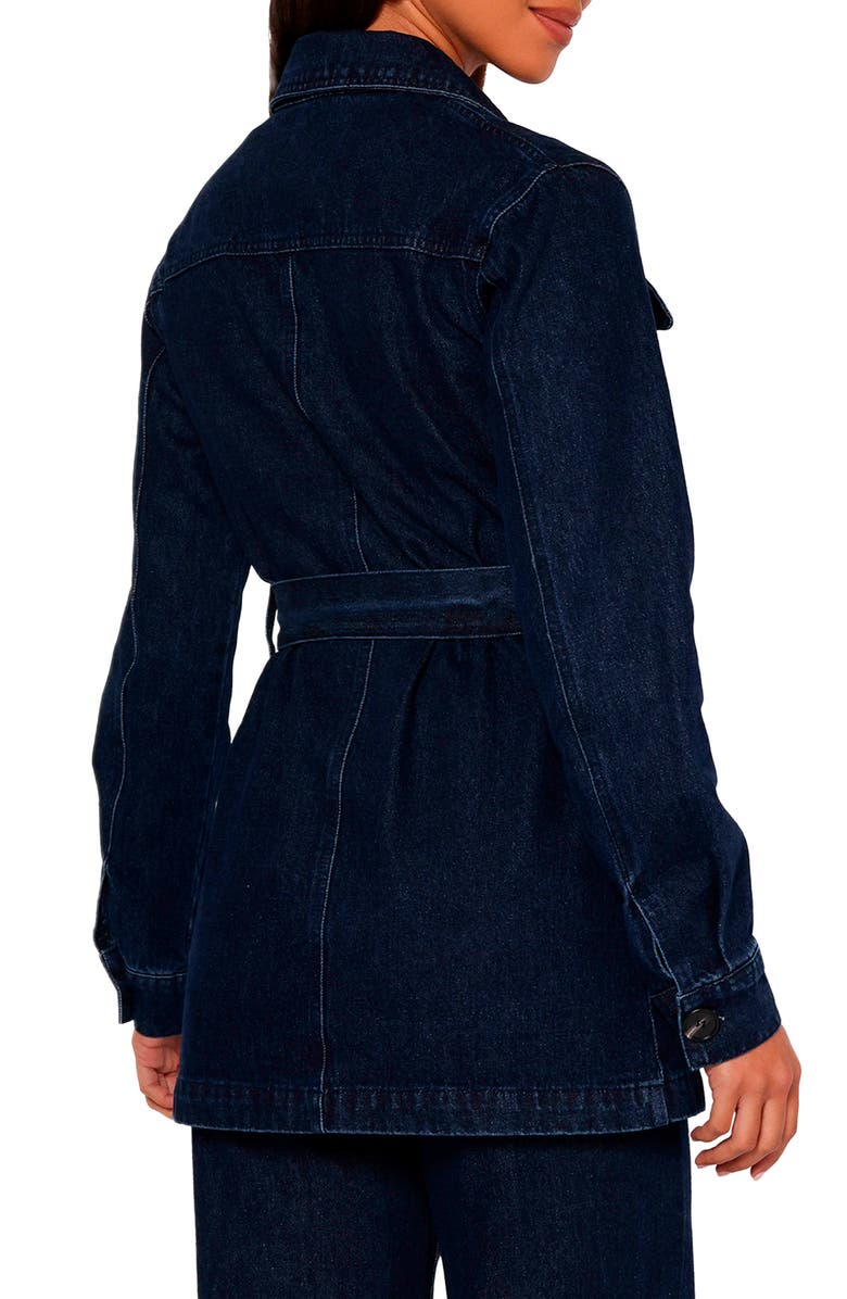 Petal & Pup Nadine Tie Waist Denim Jacket, Alternate, color, Denim