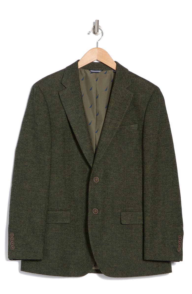 Nautica Branford Herringbone Sport Coat, Alternate, color, Olive