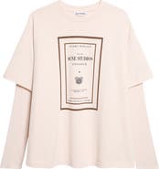 Acne Studios Edra Book Cover Oversize Layered Graphic T-Shirt