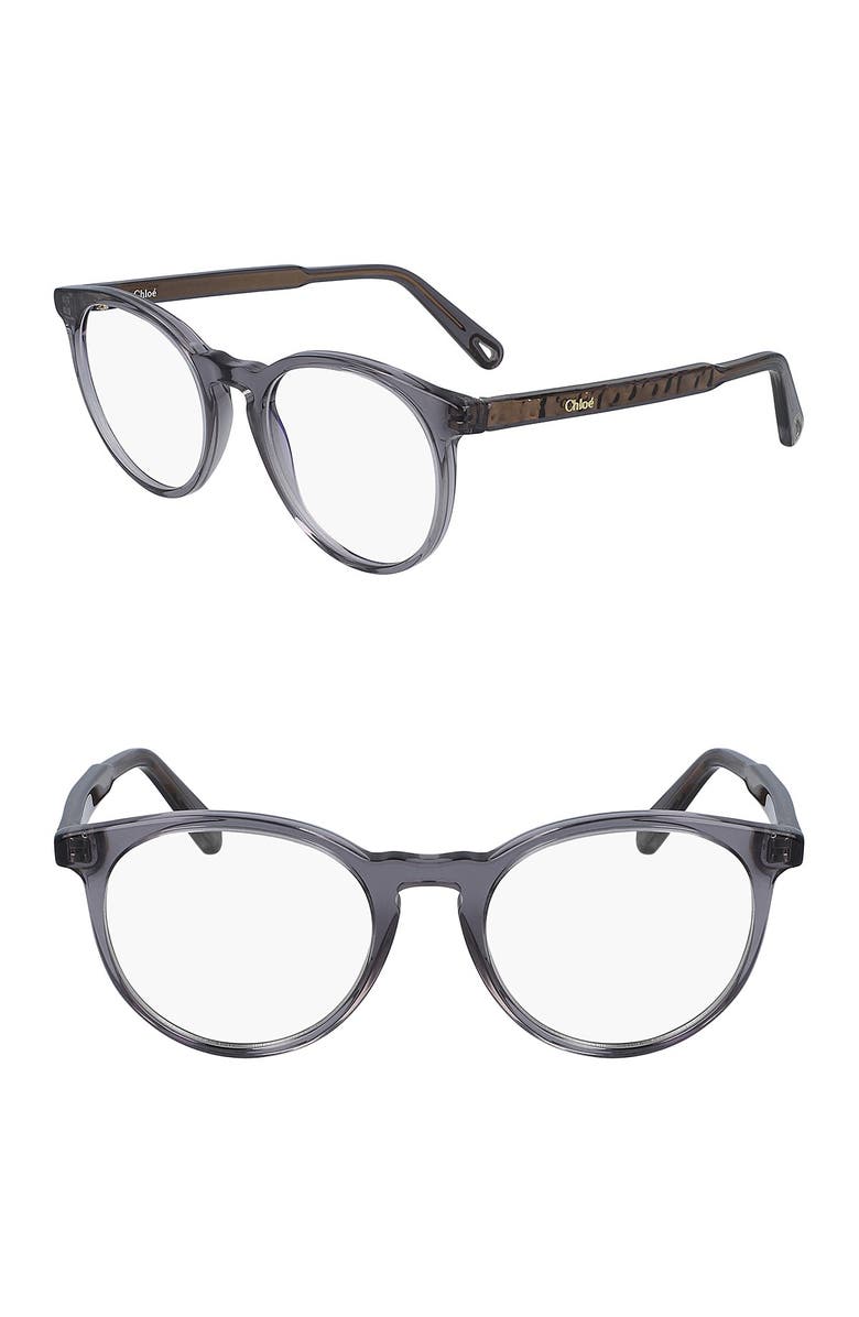 Chloé 50mm Round Full Rim Optical Frames, Main, color,