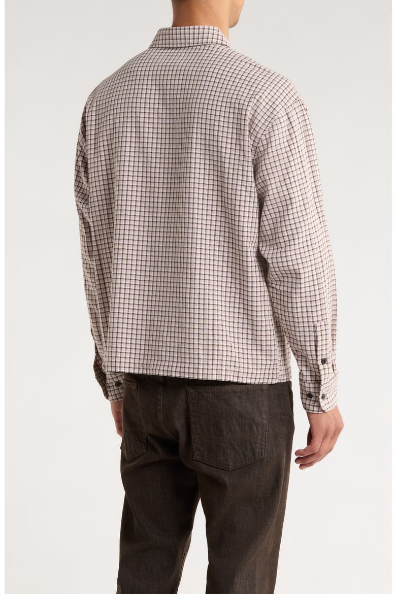 Microplaid Button-Up Shirt, Alternate, color, TAN/ BROWN