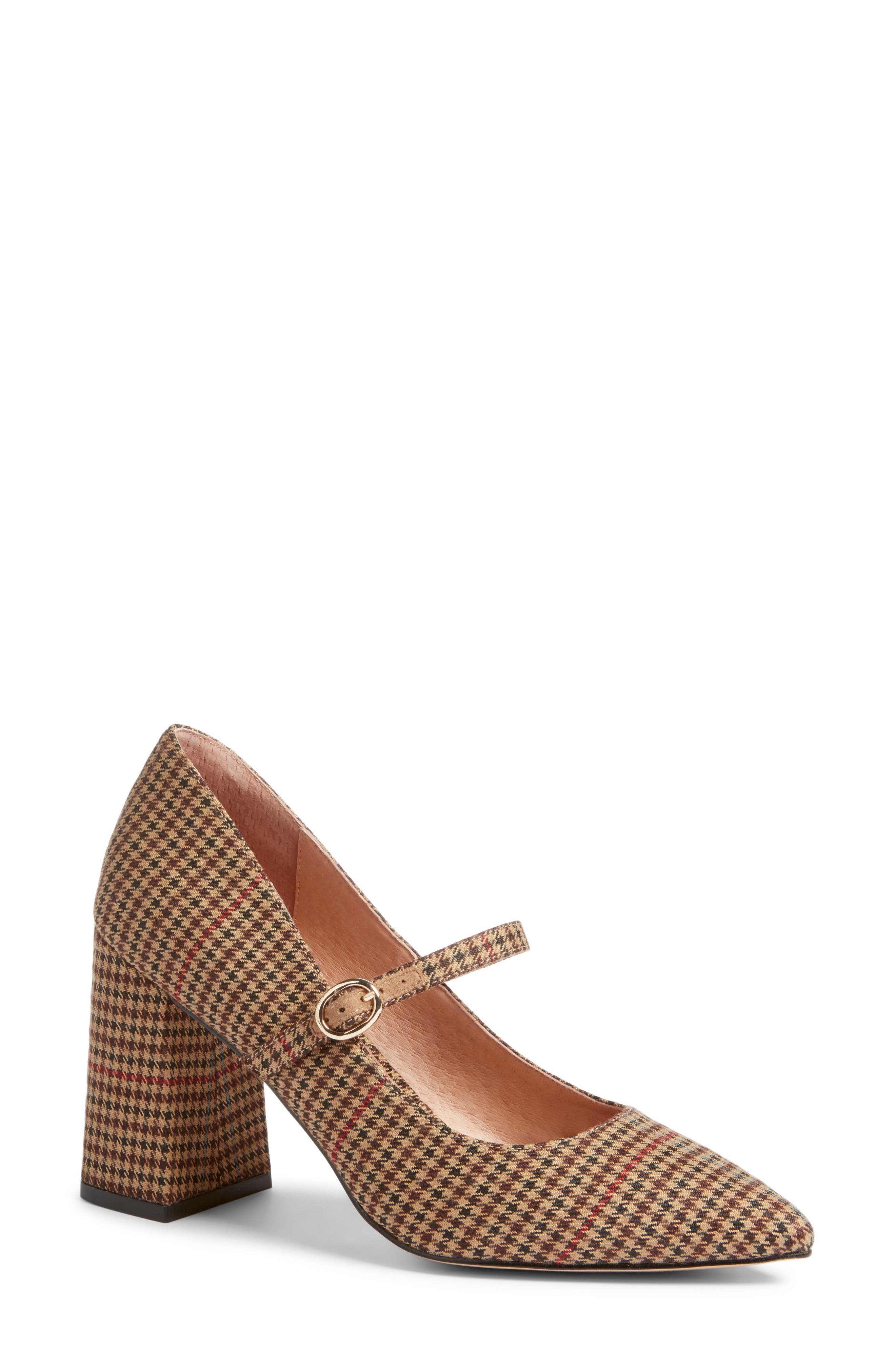 x Atlantic-Pacific Helenah Mary Jane Pump (Nordstrom Exclusive), Main, color, BROWN MULTI PLAID FABRIC