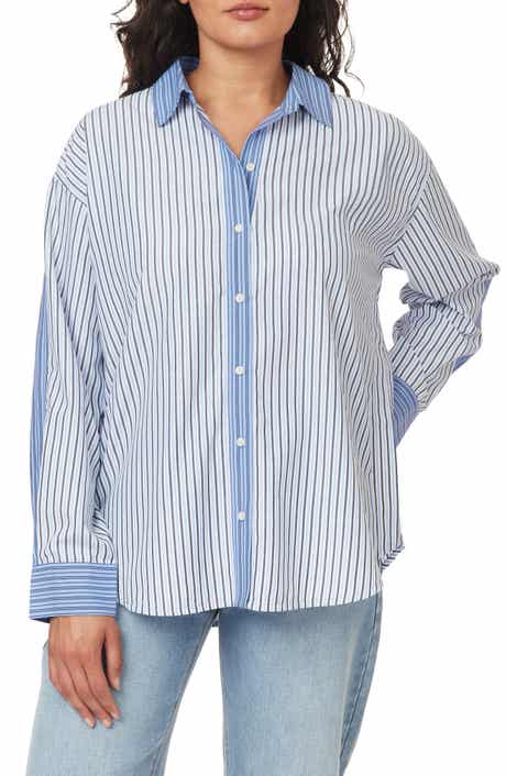 Scotch & Soda Oversize Colorblock Stripe Button-Up Shirt