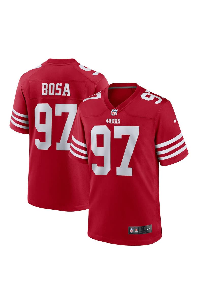 Nike Men's Nike Nick Bosa Scarlet San Francisco 49ers Player Game Jersey, Main, color, Scarlet