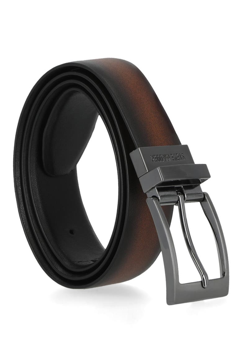 35mm Burnished Reversible Dress Belt, Alternate, color, COGNAC/ BLACK