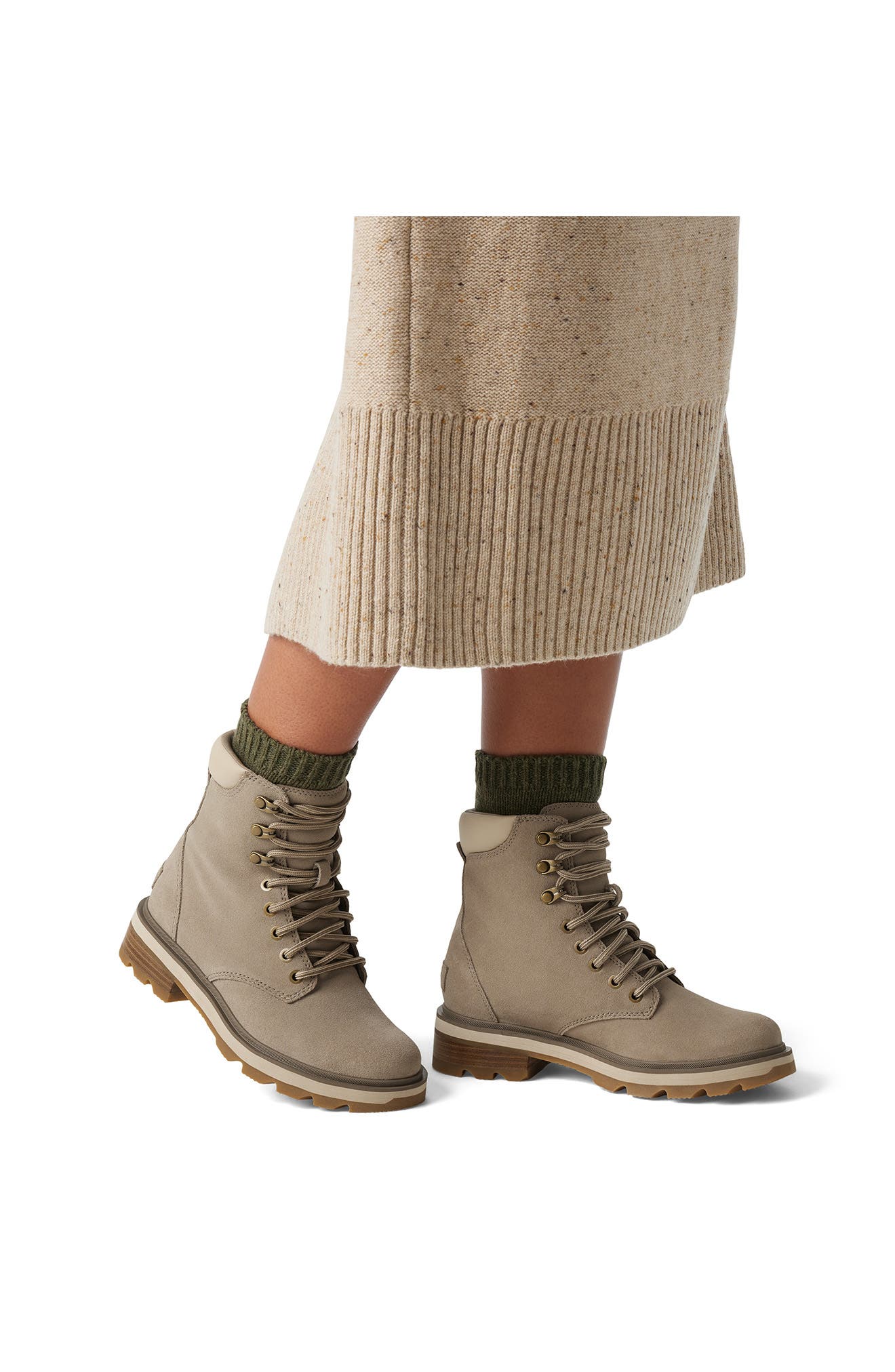SOREL Lennox Waterproof Lace-Up Boot, Alternate, color, Omega Taupe/ Gum 2