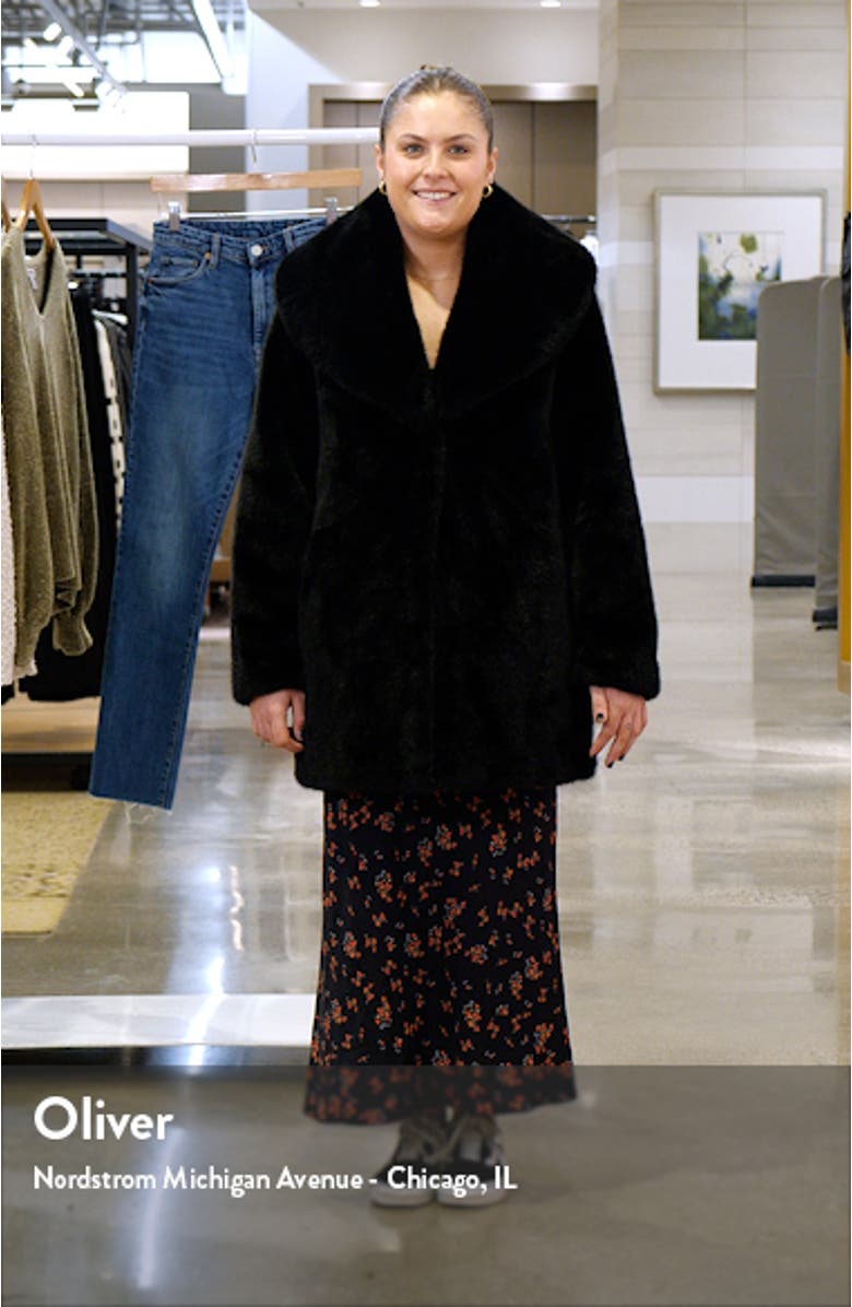 Shawl Collar Faux Fur Jacket, sales video thumbnail