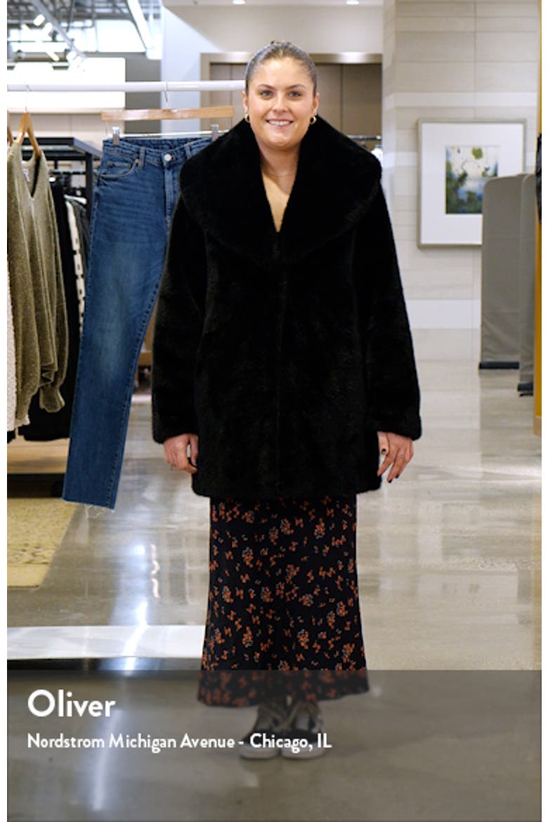 Shawl Collar Faux Fur Jacket video
