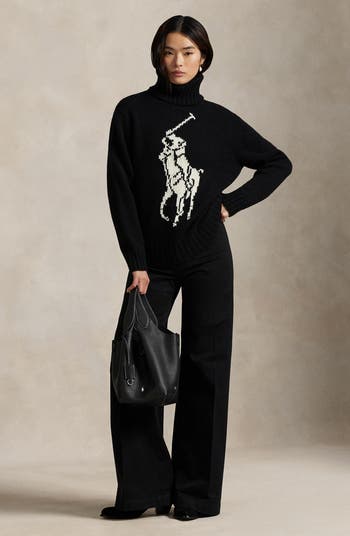Big Pony Turtleneck Wool Sweater