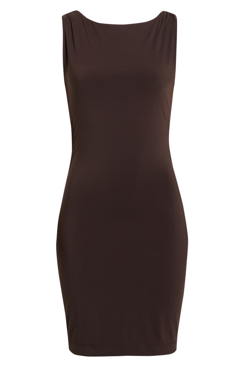 Ruched Sculpt Sleeveless Minidress, Alternate, color, JAVA